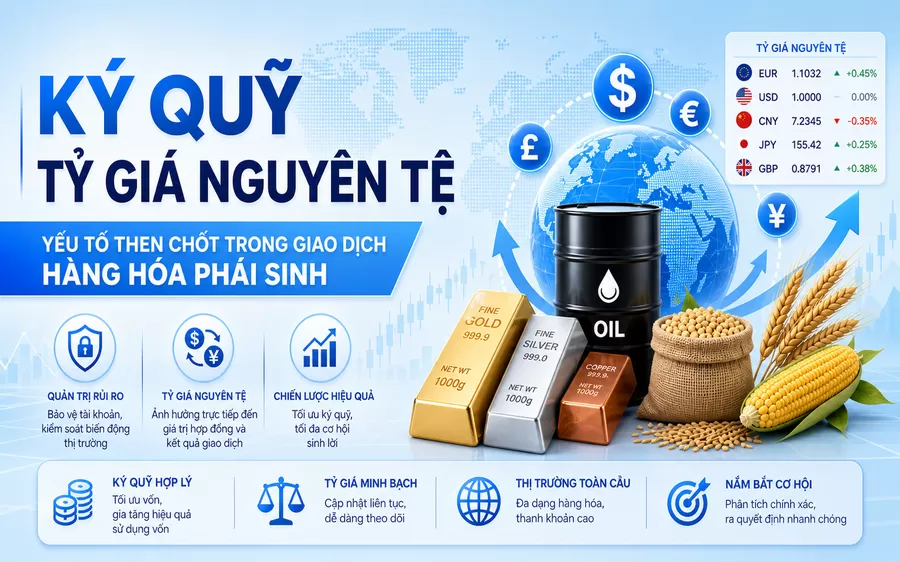 cập nhật ký quỹ và tỷ giá nguyên tệ giao dịch hàng hoá tại mxv