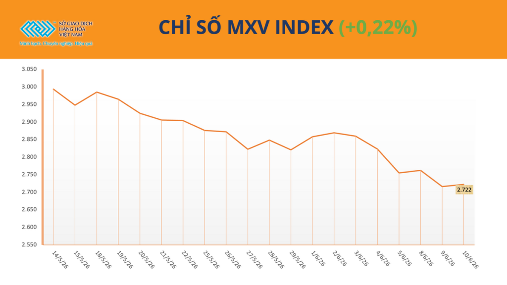chỉ số MXV index 10/06/2026 - tin tức hàng hoá phái sinh MXV - Đầu tư hàng hoá