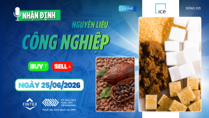 Nhận định thị trường nguyên liệu công nghiệp ngày 25-06-2026 - Cà phê phục hồi, ca cao dẫn dắt đà tăng, đường tăng nhẹ và bông tích lũy