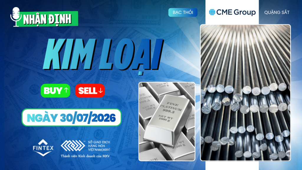 Nhận định thị trường kim loại ngày 30/07/2026: Đồng, Bạc, Bạch kim và Quặng sắt