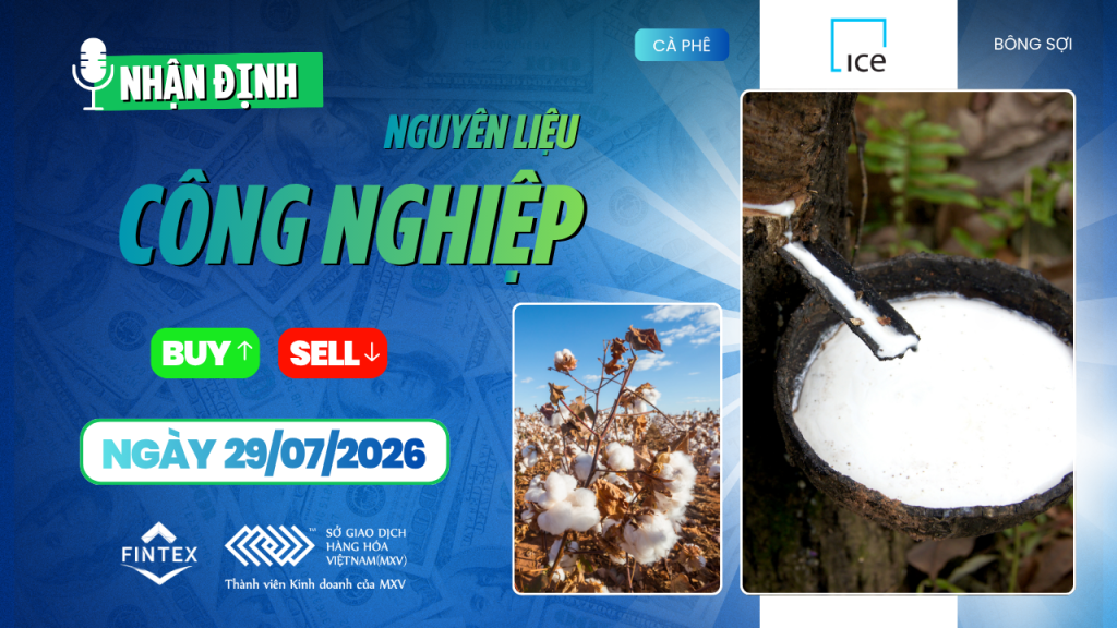 Nhận định thị trường nguyên liệu công nghiệp ngày 29/07/2026 - Giá cà phê Arabica, Robusta, ca cao, đường và bông mới nhất