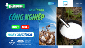 Nhận định thị trường nguyên liệu công nghiệp ngày 29/07/2026 - Giá cà phê Arabica, Robusta, ca cao, đường và bông mới nhất