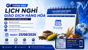 MXV thông báo nghỉ giao dịch một số mặt hàng hàng hóa phái sinh ngày 25/08/2026