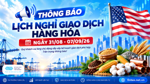 Lịch nghỉ giao dịch hàng hóa MXV ngày 31/08 và 07/09/2026