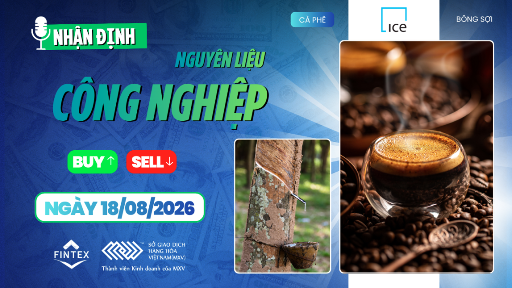 Nhận định thị trường nguyên liệu công nghiệp ngày 18/08/2026 – Cà phê, ca cao, đường và bông
