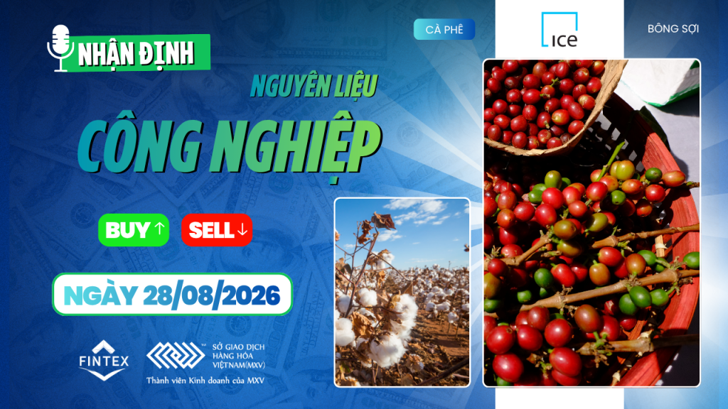 Nhận định thị trường nguyên liệu công nghiệp ngày 28/08/2026 – Cà phê, ca cao, đường và bông