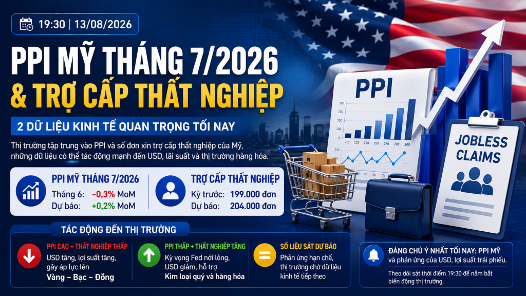 PPI Mỹ tháng 7/2026 và trợ cấp thất nghiệp