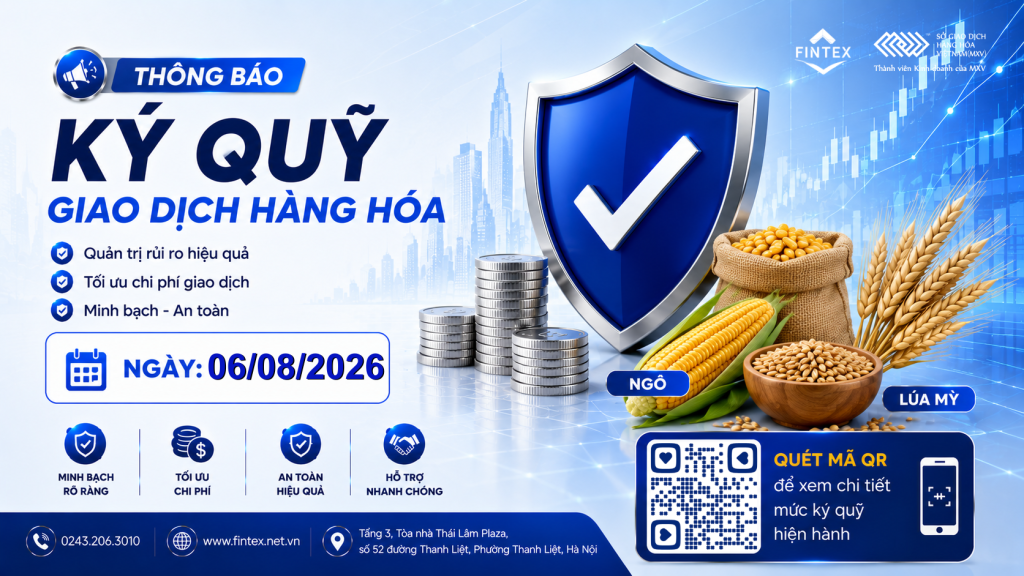 MXV cập nhật mức ký quỹ giao dịch hàng hóa từ ngày 06/08/2026
