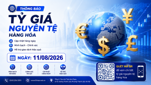Tỷ giá nguyên tệ giao dịch hàng hóa áp dụng từ ngày 11/08/2026