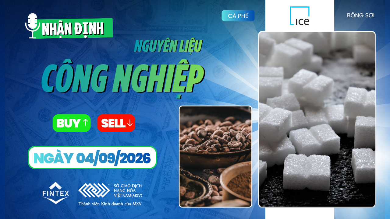 Nhận định thị trường nguyên liệu công nghiệp ngày 04/09/2026 – Cà phê ca cao đường bông