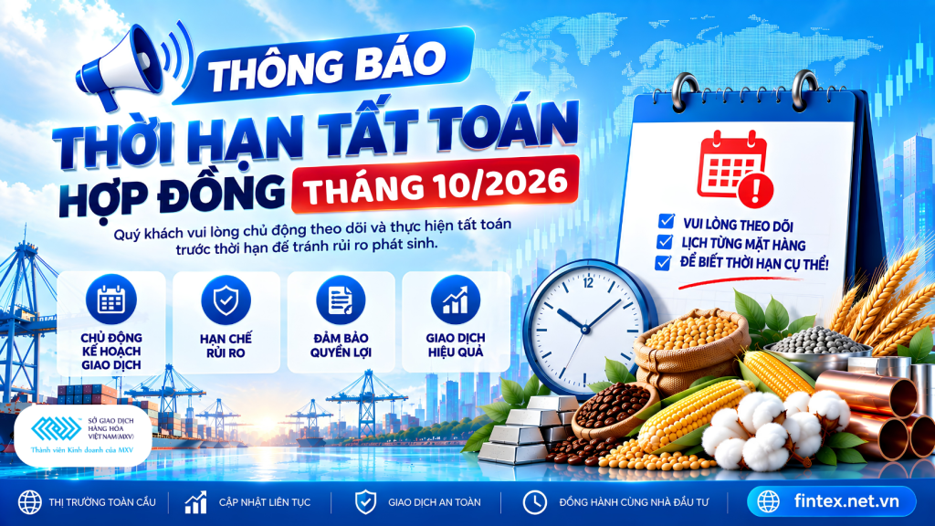 Thời hạn tất toán vị thế MXV tháng 10/2026