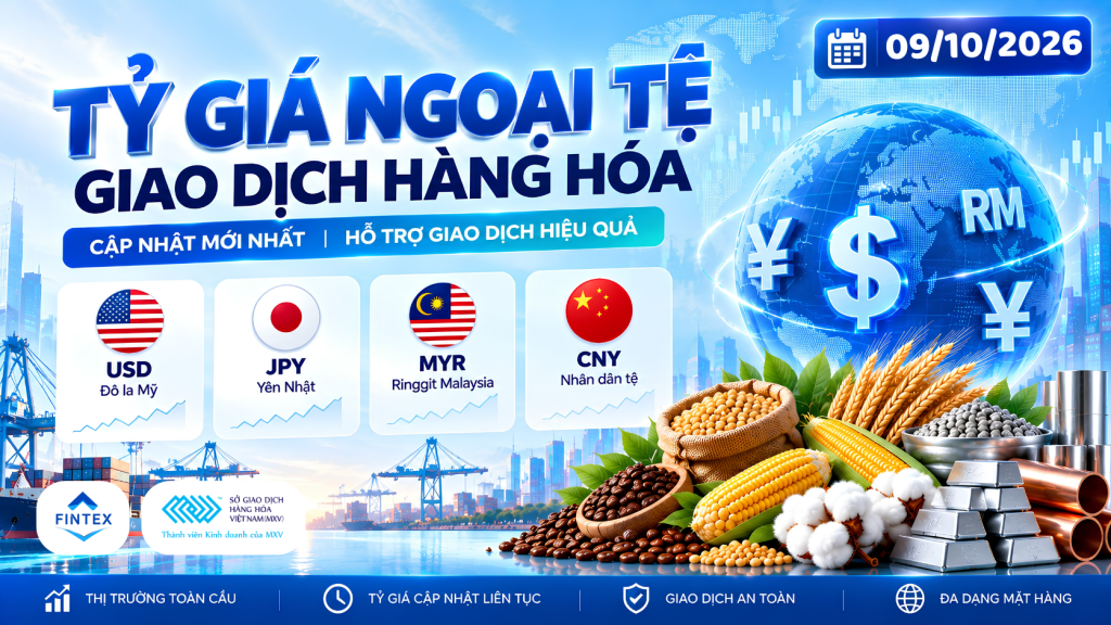 Tỷ giá nguyên tệ giao dịch hàng hóa áp dụng từ ngày 09/10/2026